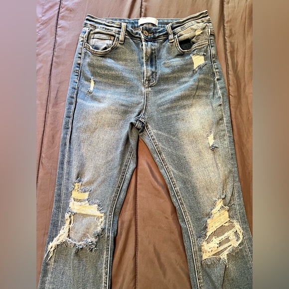 Women’s Jeans Vervet Blue by Flying Monkey sz 29 Stretch Distressed Medium Wash - Picture 3 of 9